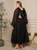 Plus Size Black Ruffled Maxi Dress