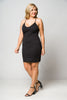Black Lace Accent Bodycon Plus Size Dress