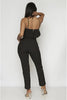 2pc Black Embroidered Crop Top and Pants Set