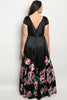 Black with Roses Plus Size Maxi Dress Gown