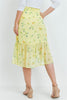 Yellow Floral Wrap Skirt