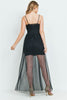 Black Sheer Overlay Maxi Dress