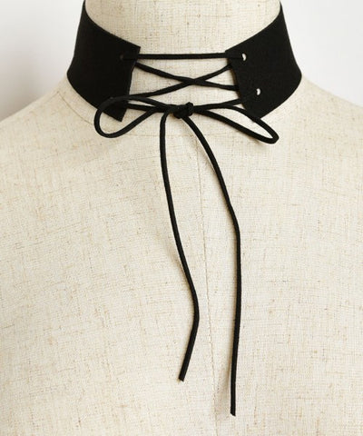 Corset Inspired Suede Choker Necklace