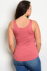 Women's Plus Size Mauve Pink Jersey Knit Ribbed Tank Top