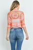 Orange Crocheted Lace Bolero Shrug