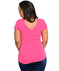 Fuschia Pink Stretch Fit Top with Jeweled Choker Neckline
