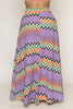 Purple Abstract Print Plus Size Maxi Skirt
