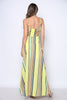 Yellow Stripe Wrap Maxi Dress