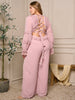 Plus Size Mauve Pink Lace Accent Jumpsuit