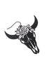 Black Bull Skull Head Earrings