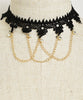Multi Stone Black Lace Choker Necklace