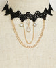 Fashion Choker Necklace with Chain and Bead Accents
