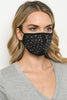 Black Multi Rhinestone Reusable Face Mask