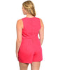 Red Sleeveless Wrap Style Romper
