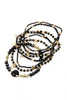 Black Leaf Charm Bracelet Set