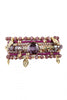 Dark Purple Leaf Charm Bracelet Set