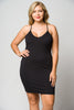 Black Lace Accent Bodycon Plus Size Dress