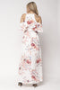 Ivory Floral Cold Shoulder Wrap Maxi Dress