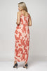 Coral Paisley Print Plus Size Maxi Dress