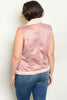 Rose Pink Faux Suede Plus Size Vest
