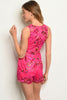 Fuschia Pink Mesh Lace Embroidered Accent Romper