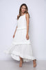 White Sleeveless Ruffled Maxi Dress