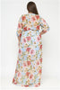 Blue Floral Chiffon Plus Size Maxi Dress