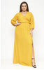 Mustard Yellow Chiffon Plus Size Maxi Dress