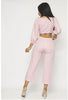 Pink Gingham Crop Top and Pants Set
