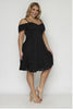 Black Lace Overlay Plus Size Cocktail Dress