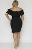 Black Cold Shoulder Plus Size Bodycon Dress