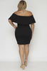 Black Cold Shoulder Plus Size Bodycon Dress