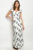Black and White Lace Overlay Maxi Dress