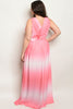 pink tie dye plus size maxi dress 