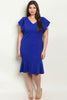 Royal Blue Plus Size Ruffled Dress