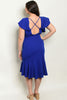 Royal Blue Plus Size Ruffled Dress