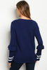 Navy Blue Long Sleeve Sweater