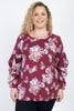 wine red plus size tunic top 
