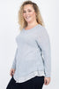 Soft Blue Plus Size Tunic Sweater