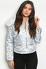 Silver Faux Fur Quilted Jacket