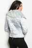 Silver Faux Fur Quilted Jacket