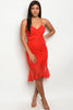 red lace overlay cocktail dress 