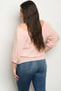 pink plus size cold shoulder top 