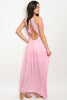 pink lace accent maxi dress