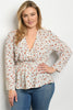 Ivory Floral Long Sleeve Plus Size Top