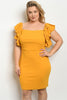 Mustard Yellow Plus Size Bodycon Dress