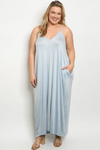 Baby Blue Plus Size Maxi Dress Cover Up