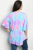 Blue and Pink Tie Dye Plus Size Top