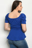 Royal Blue Wrap Style Peplum Plus Size Top