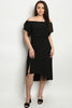 Black Cold Shoulder Plus Size Maxi Dress